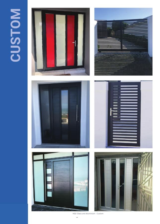 H&E Glass and Aluminium Brochure - Custom Doors & Gates