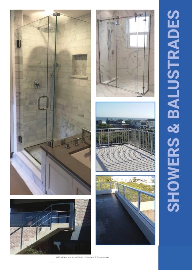 H&E Glass and Aluminium Brochure - Showers & Balustrades