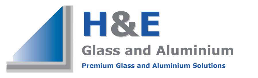 H&E Glass and Aluminium Logo
